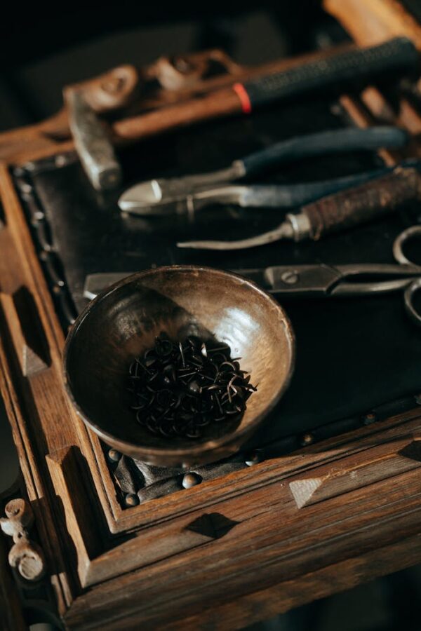 Black and Brown Round Bowl on Brown Wooden Table